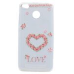 Xiaomi Redmi 4X Θήκη Σιλικόνης Καρδούλα Από Λουλούδια Silicone Case