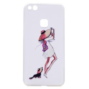 Huawei P10 Lite Διάφανη Θήκη Σιλικόνης Με Σχέδιο Silicone Case Girl With Pet