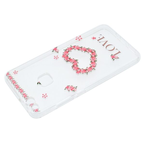 Huawei P10 Lite Θήκη Σιλικόνης Καρδούλα Με Λουλούδια Silicone Case