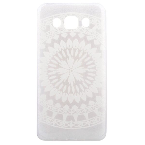 Samsung Galaxy J7 2016 Θήκη Σιλικόνης Λευκό Λουλούδι Silicone Case White Sunflower