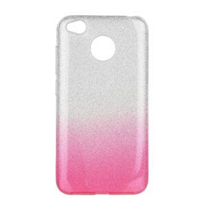 Xiaomi Redmi 4X Θήκη Σιλικόνης Forcell SHINING Στρας TPU Case Silver - Pink