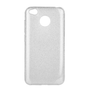 Xiaomi Redmi 4X Θήκη Forcell SHINING Με Στρας Ασημί Σιλικόνης Forcell Case Silver