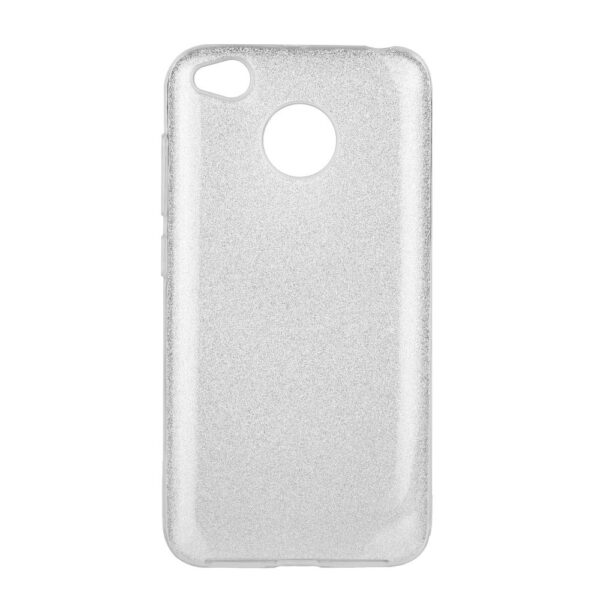 Xiaomi Redmi 4X Θήκη Forcell SHINING Με Στρας Ασημί Σιλικόνης Forcell Case Silver
