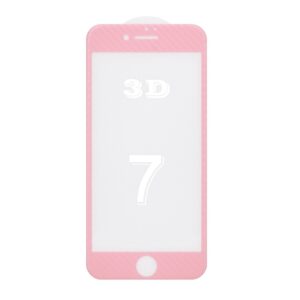 iPhone SE 2022 / SE 2020 / 8 / 7 Full Screen 0.3mm 3D Straw Mat Προστατευτικό Τζαμάκι Ροζ Tempered Glass Pink