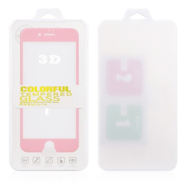 iPhone SE 2022 / SE 2020 / 8 / 7 Full Screen 0.3mm 3D Straw Mat Προστατευτικό Τζαμάκι Ροζ Tempered Glass Pink