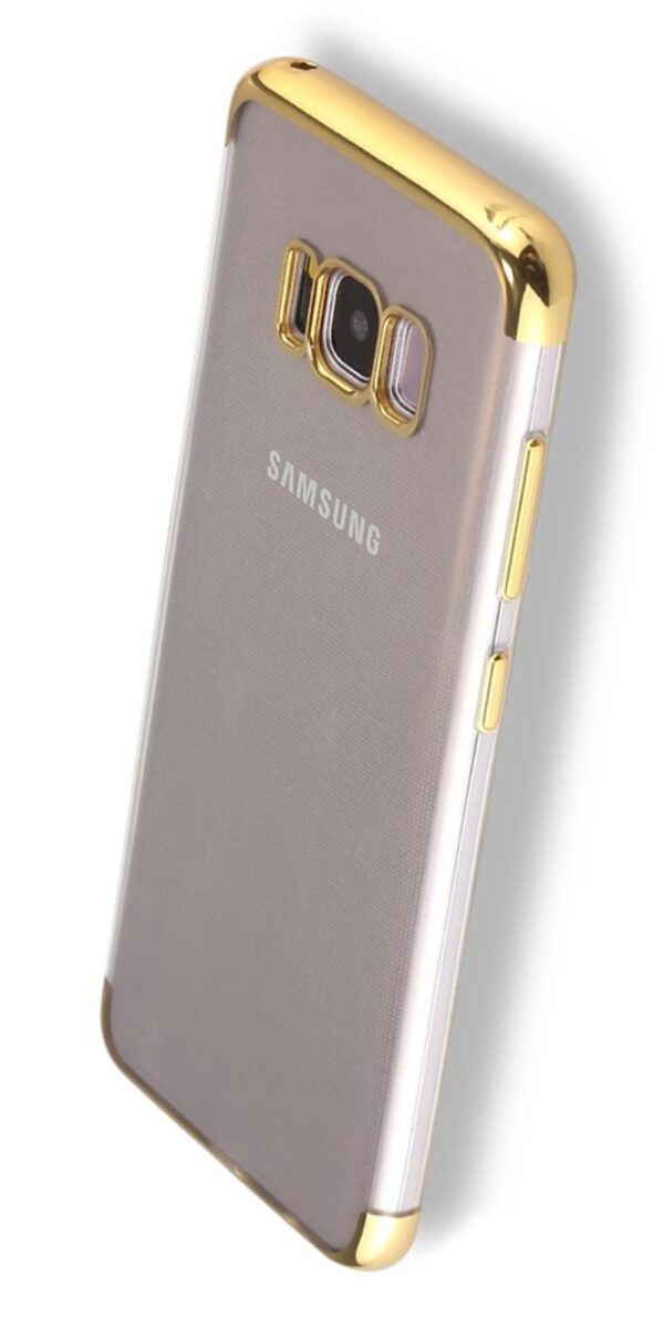 CAFELE Samsung Galaxy S8+ Plus Electroplating Θήκη με Πλαίσιο Σιλικόνης Διάφανη - Gold