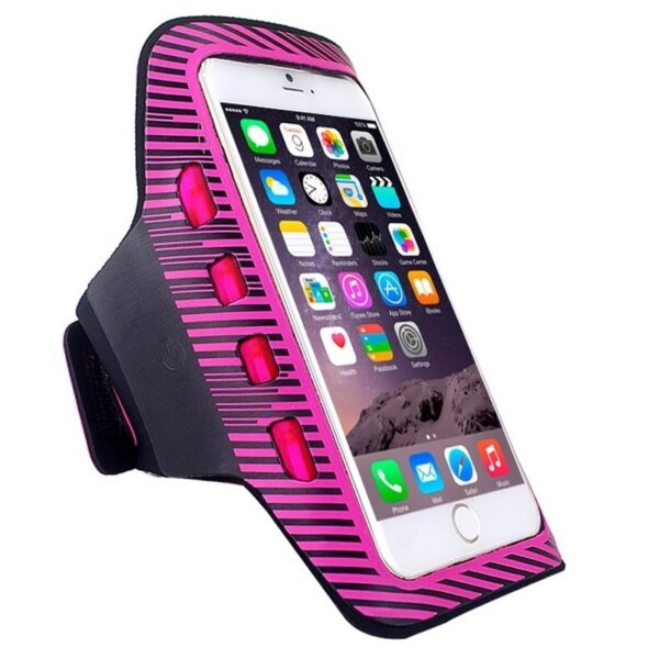 Armband Case Εώς 5,5'' Colorful Sport Με Φωτισμό Led Ροζ Armband Case with LED Lighting