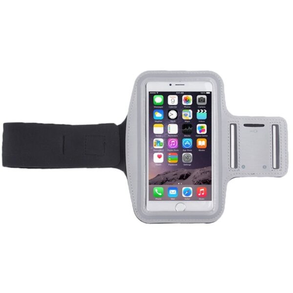 Sport Armband Εως 5.5'' Με Θέση Για Κλειδιά Και HandsFree Case with Earphone Hole and Key Γκρι