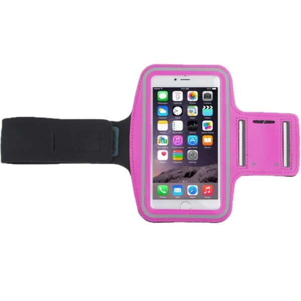 Sport Armband Εως 5.5'' Με Θέση Για Κλειδιά Και HandsFree Case with Earphone Hole and Key Ροζ
