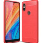Forcell Xiaomi Mi Mix 2S Brushed Carbon Θήκη Σιλικόνης - Red