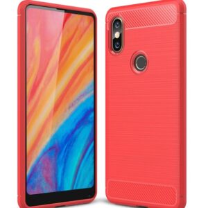 Forcell Xiaomi Mi Mix 2S Brushed Carbon Θήκη Σιλικόνης - Red
