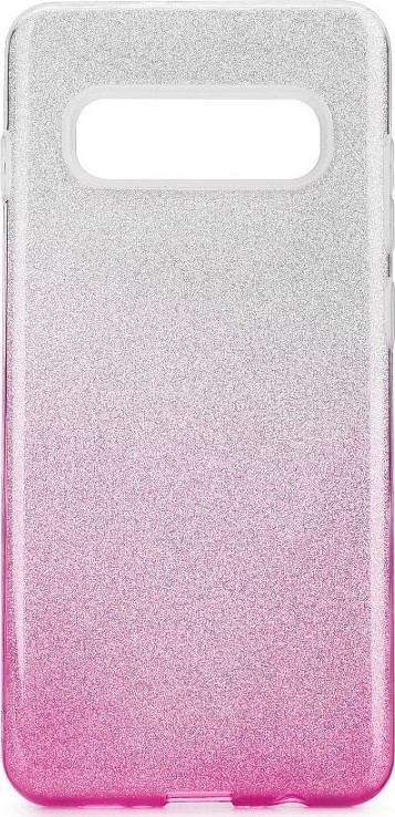 Samsung Galaxy S10e Θήκη Σιλικόνης Ombre Ασημί με Ροζ Silicone Case Pink