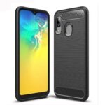 Forcell Samsung Galaxy A20e Brushed Carbon Θήκη Σιλικόνης - Black