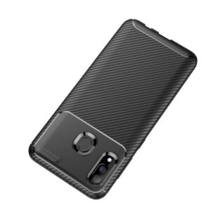 Samsung Galaxy A40 Θήκη Σιλικόνης Μαύρο Carbon Fiber Silicone Case Black