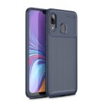 Samsung Galaxy A40 Θήκη Σιλικόνης Μπλε Carbon Fiber Silicone Case Blue