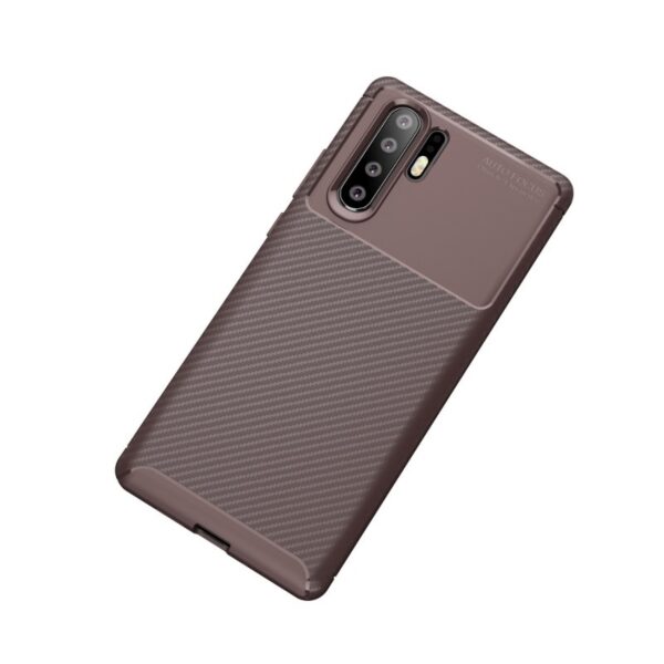 Huawei P30 Pro Θήκη Σιλικόνης Καφέ Carbon Fiber Silicone Case Brown