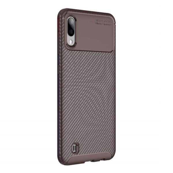 Samsung Galaxy M10 / A10 Θήκη Σιλικόνης Καφέ Carbon Fiber Silicone Case Brown