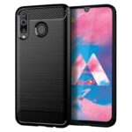 Samsung Galaxy M30 Brushed Carbon Θήκη Σιλικόνης Μαύρη Silicone Case Black