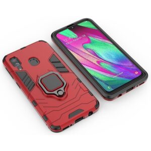 Samsung Galaxy A40 Θήκη Με Σταντ TPU Shockproof with Magnetic Ring Holder Red