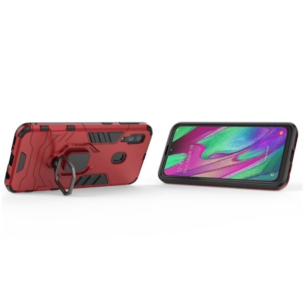 Samsung Galaxy A40 Θήκη Με Σταντ TPU Shockproof with Magnetic Ring Holder Red