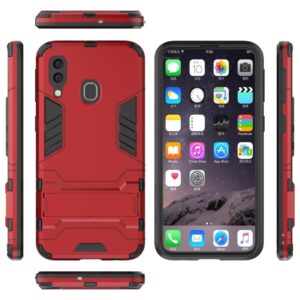 Samsung Galaxy A40 Σκληρή Θήκη Σιλικόνης Με Σταντ Shockproof Protective Case Silicone Case Red