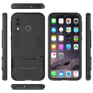 Samsung Galaxy A40 Σκληρή Θήκη Σιλικόνης Με Σταντ Shockproof Protective Case Silicone Case Black