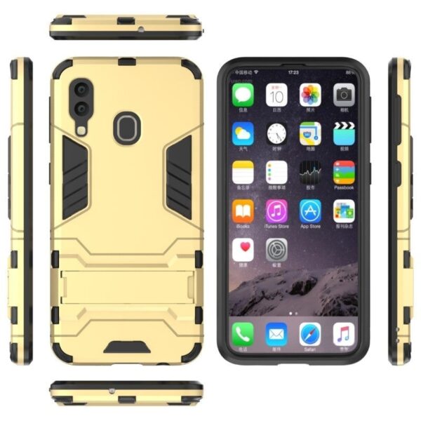 Σκληρή Θήκη Samsung Galaxy A40 Με Σταντ Χρυσή Shockproof Protective Case Gold