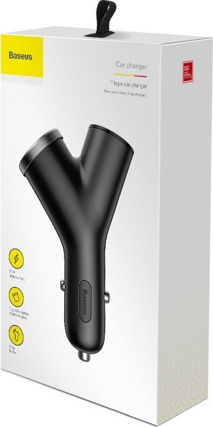 Baseus Φορτιστής Αυτοκινήτου Μαύρος Συνολικής Έντασης 3.4A με Θύρες: 2xUSB 1xΑναπτήρα CCALL-YX01