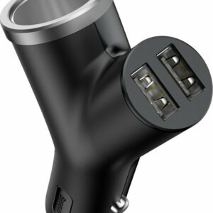 Baseus Φορτιστής Αυτοκινήτου Μαύρος Συνολικής Έντασης 3.4A με Θύρες: 2xUSB 1xΑναπτήρα CCALL-YX01