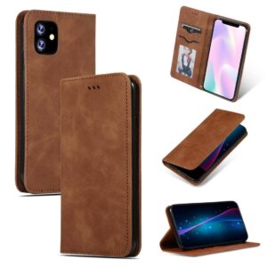 Θήκη iPhone 11 Βιβλίο Retro Skin Feel Business Magnetic Horizontal Flip Leather Case Brown