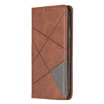 Θήκη iPhone 11 Pro Max Βιβλίο Καφέ Rhombus Texture Horizontal Flip Magnetic Leather Case Brown