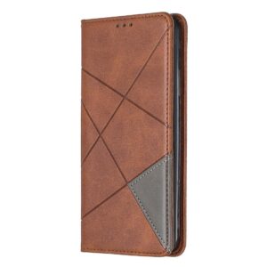 Θήκη iPhone 11 Pro Max Βιβλίο Καφέ Rhombus Texture Horizontal Flip Magnetic Leather Case Brown