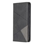 Θήκη iPhone 11 Pro Max Βιβλίο Μαύρο Rhombus Texture Horizontal Flip Magnetic Leather Case Black