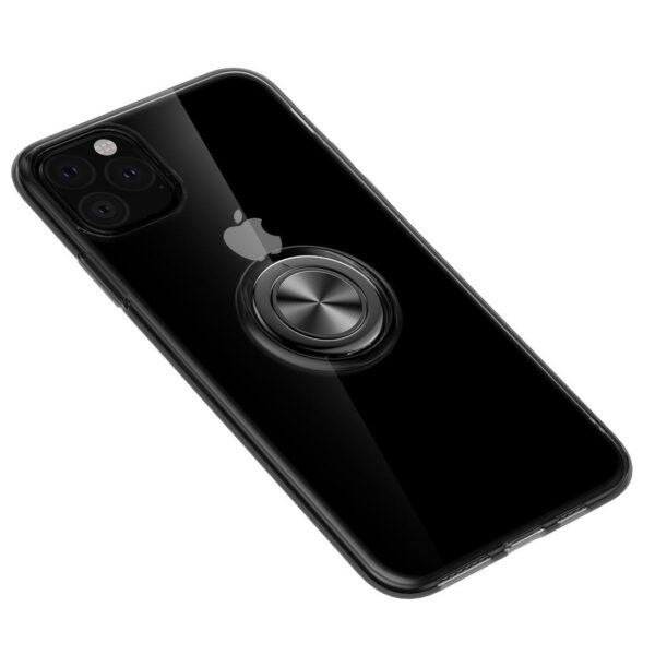 Θήκη iPhone 11 Pro Max Με Σταντ Ultra-thin TPU Protective Case With 360 Degree Rotation Holder Black
