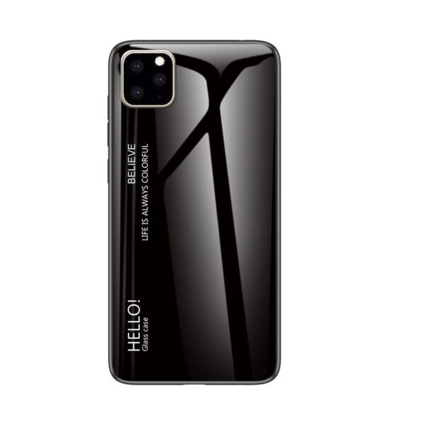 Θήκη iPhone 11 Pro Max Μαύρο Γυαλί Glass Case Black