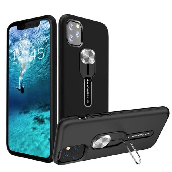 Θήκη iPhone 11 Pro Με Σταντ Shockproof TPU + PC Protective Case with Holder Black