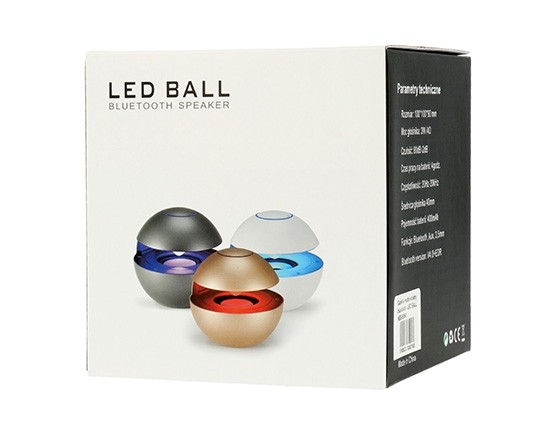 Led Ball Φορητό Ηχείο Bluetooth Gold