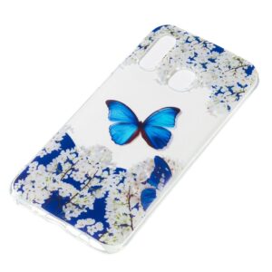 Θήκη Σιλικόνης Samsung Galaxy A40 Μπλε Πεταλούδα Silicone Case
