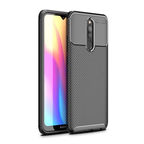 Θήκη Xiaomi Redmi 8 Σιλικόνης Μαύρη Carbon Fiber Texture Shockproof Silicone Case Black