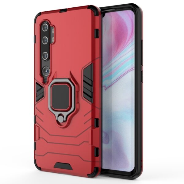 Σκληρή Θήκη Xiaomi Mi Note 10 / 10 Pro Κόκκινη Με Σταντ TPU Shockproof with Magnetic Ring Holder Red