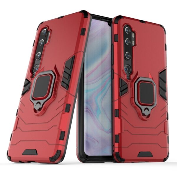 Σκληρή Θήκη Xiaomi Mi Note 10 / 10 Pro Κόκκινη Με Σταντ TPU Shockproof with Magnetic Ring Holder Red