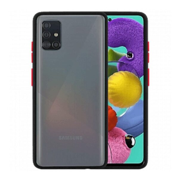 Forcell Samsung Galaxy A51 4G Colored Buttons Θήκη Σκληρή Φιμέ - Red