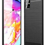 Θήκη Samsung Galaxy A71 Σιλικόνης Μαύρη Brushed Carbon Fiber Silicone Case Black