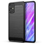 Θήκη Samsung Galaxy S20+ Σιλικόνης Μαύρη Brushed Carbon Fiber Silicone Case Black