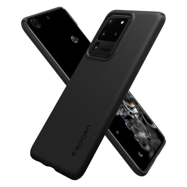 Θήκη Samsung Galaxy S20 Ultra Μαύρη Spigen Thin Fit Back Cover Black ACS00708