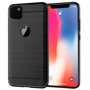 Θήκη iPhone 11 Pro Max Σιλικόνης Μαύρη Brushed Carbon Silicone Case Black