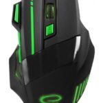 Esperanza Wolf Gaming Ποντίκι Ενσύρματο Μαύρο / Πράσινο 7 Keys 2400dpi EGM201G