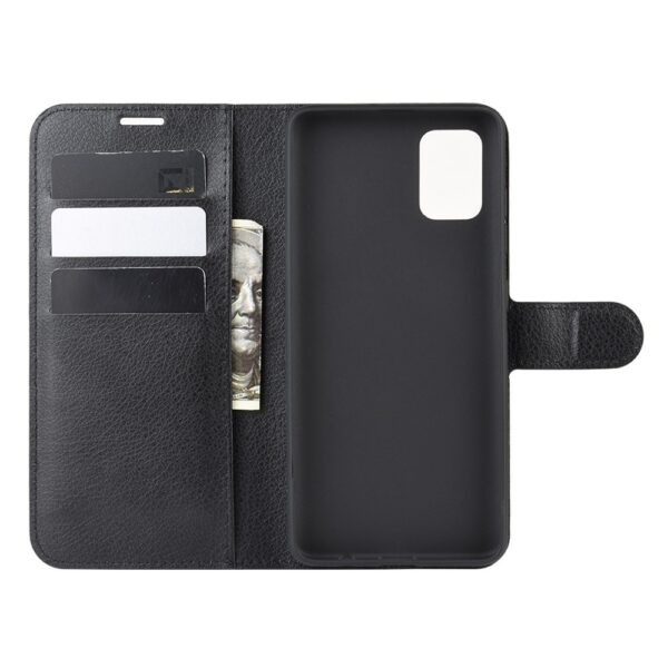 Θήκη Samsung Galaxy A71 Βιβλίο Μαύρο Litchi Texture Horizontal Flip Leather Case With Holder & Card Slots Black