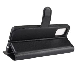 Θήκη Samsung Galaxy A71 Βιβλίο Μαύρο Litchi Texture Horizontal Flip Leather Case With Holder & Card Slots Black