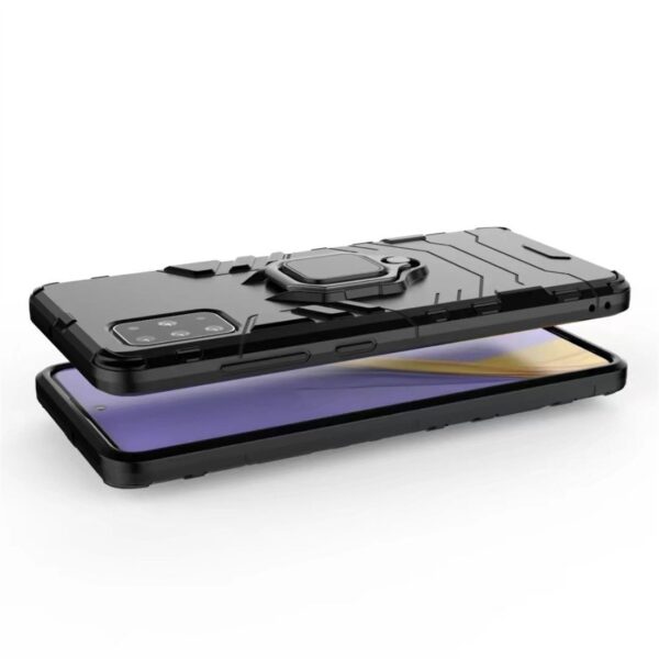 Σκληρή Θήκη Samsung Galaxy A51 4G Μαύρη Με Σταντ PC+TPU Shockproof with Magnetic Ring Holder Black